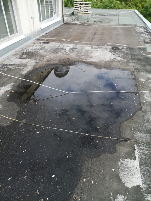 Flat roof water pooling (33312)